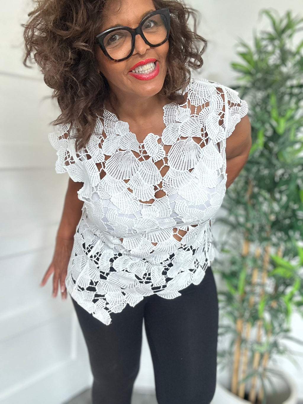 Lace Asymetric Top