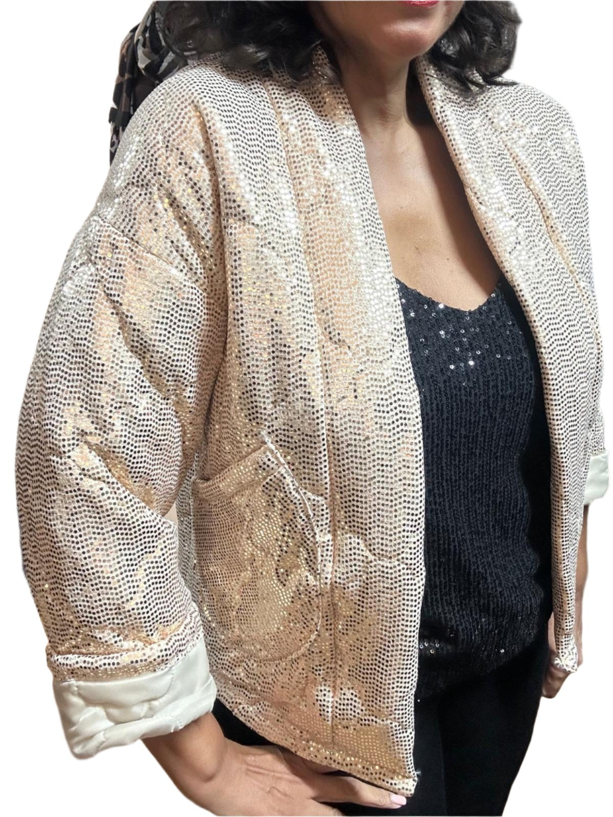 Gold Sparkly cropped jacket