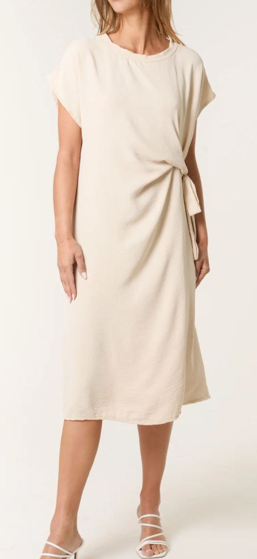 Short Sleeve Tie Front Dress