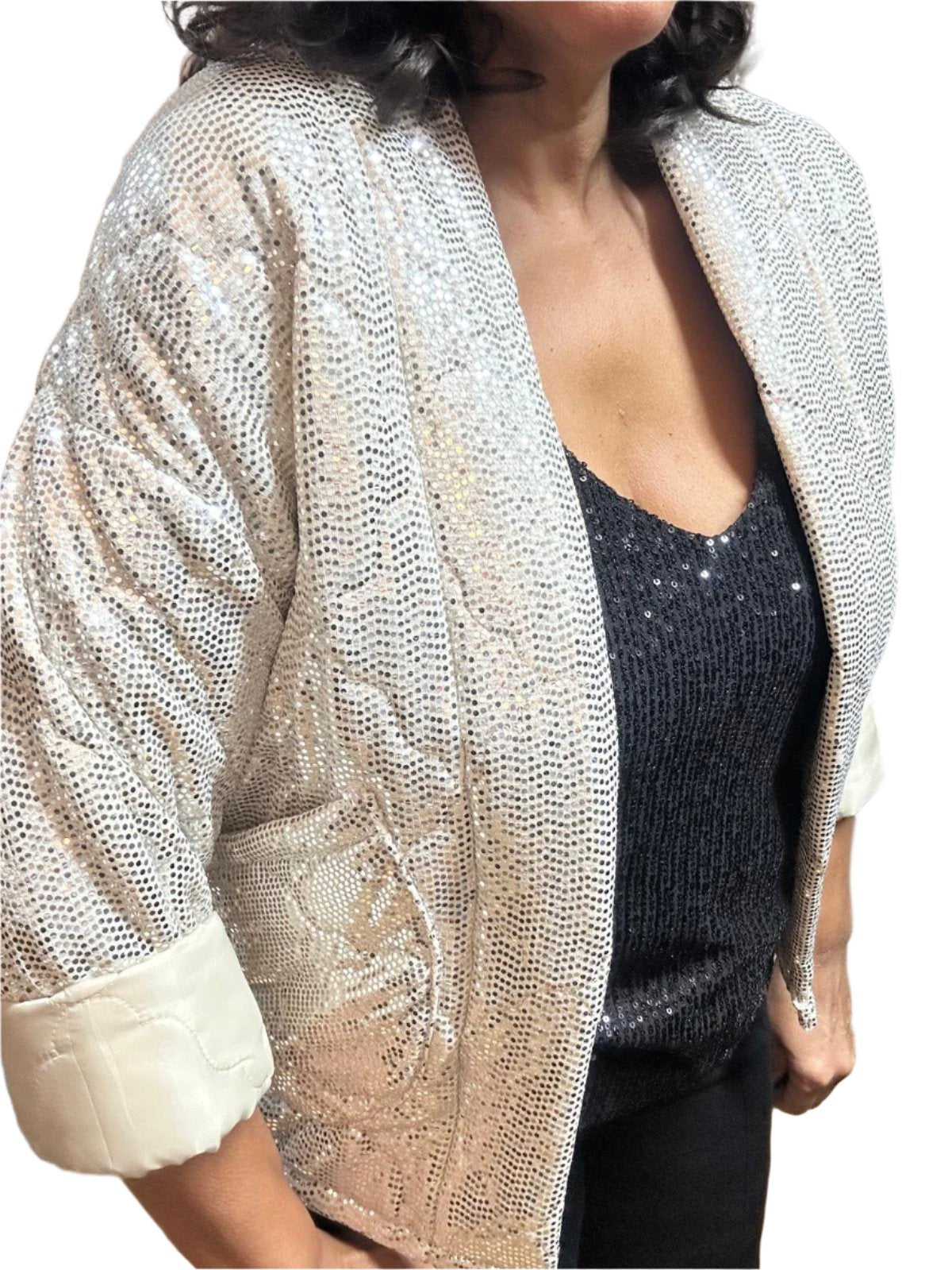 Gold Sparkly cropped jacket