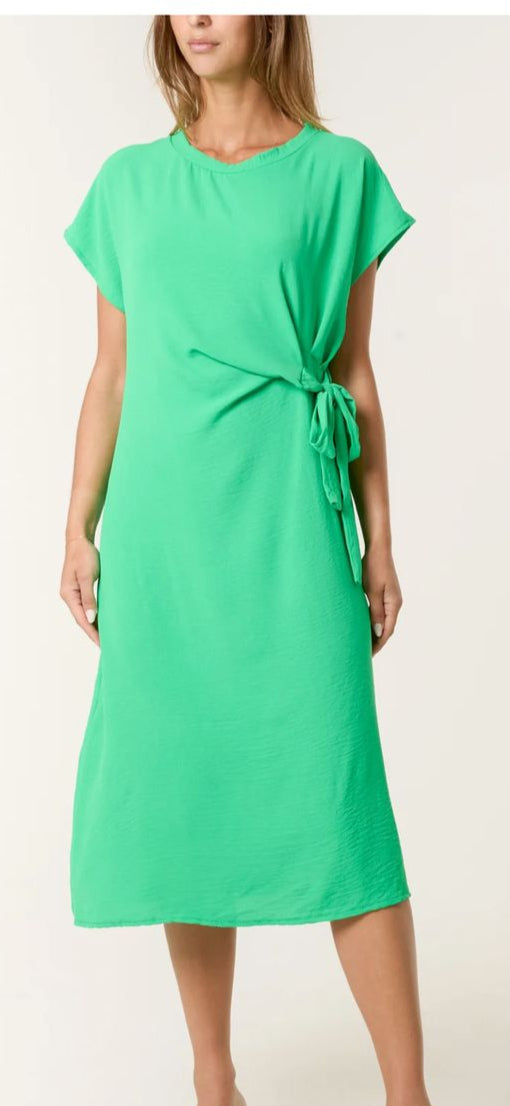 Short Sleeve Tie Front Dress