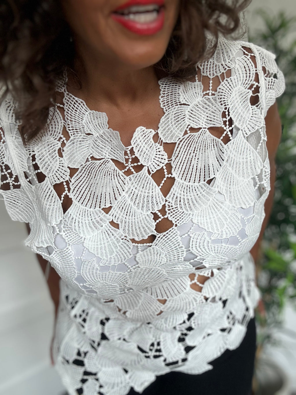 Lace Asymetric Top