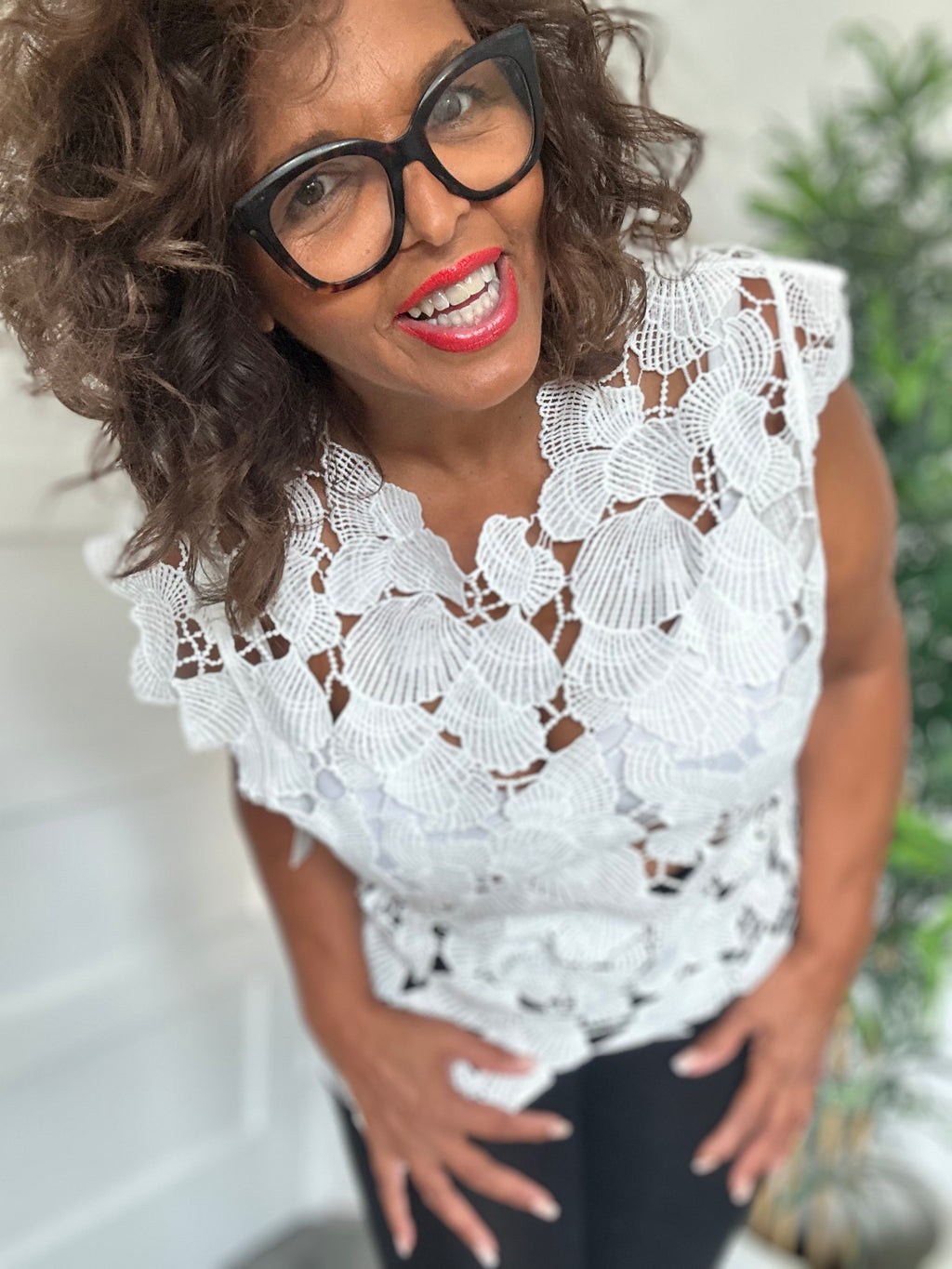 Lace Asymetric Top
