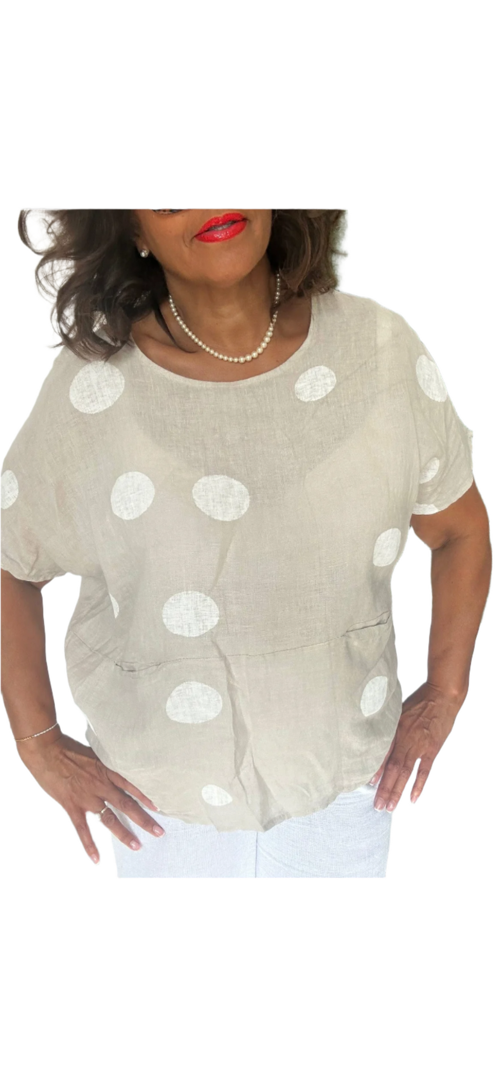 Linen polka dot shirt