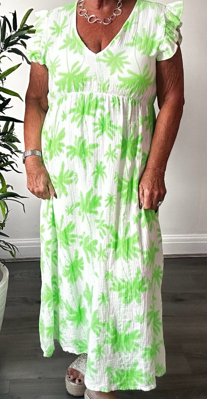 Neon Floral Maxi Dress