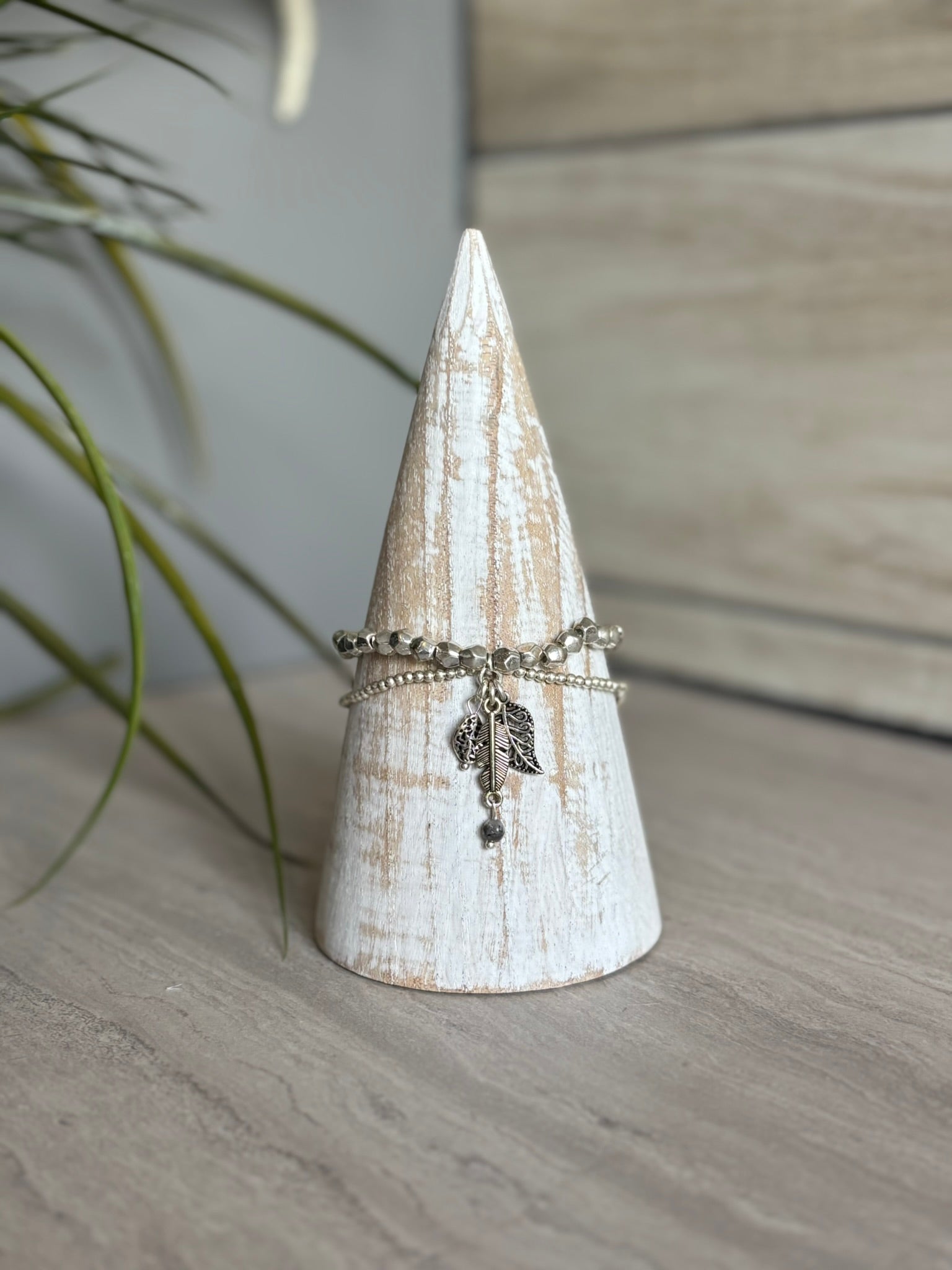 Beaded Stacked Feather Bracelet