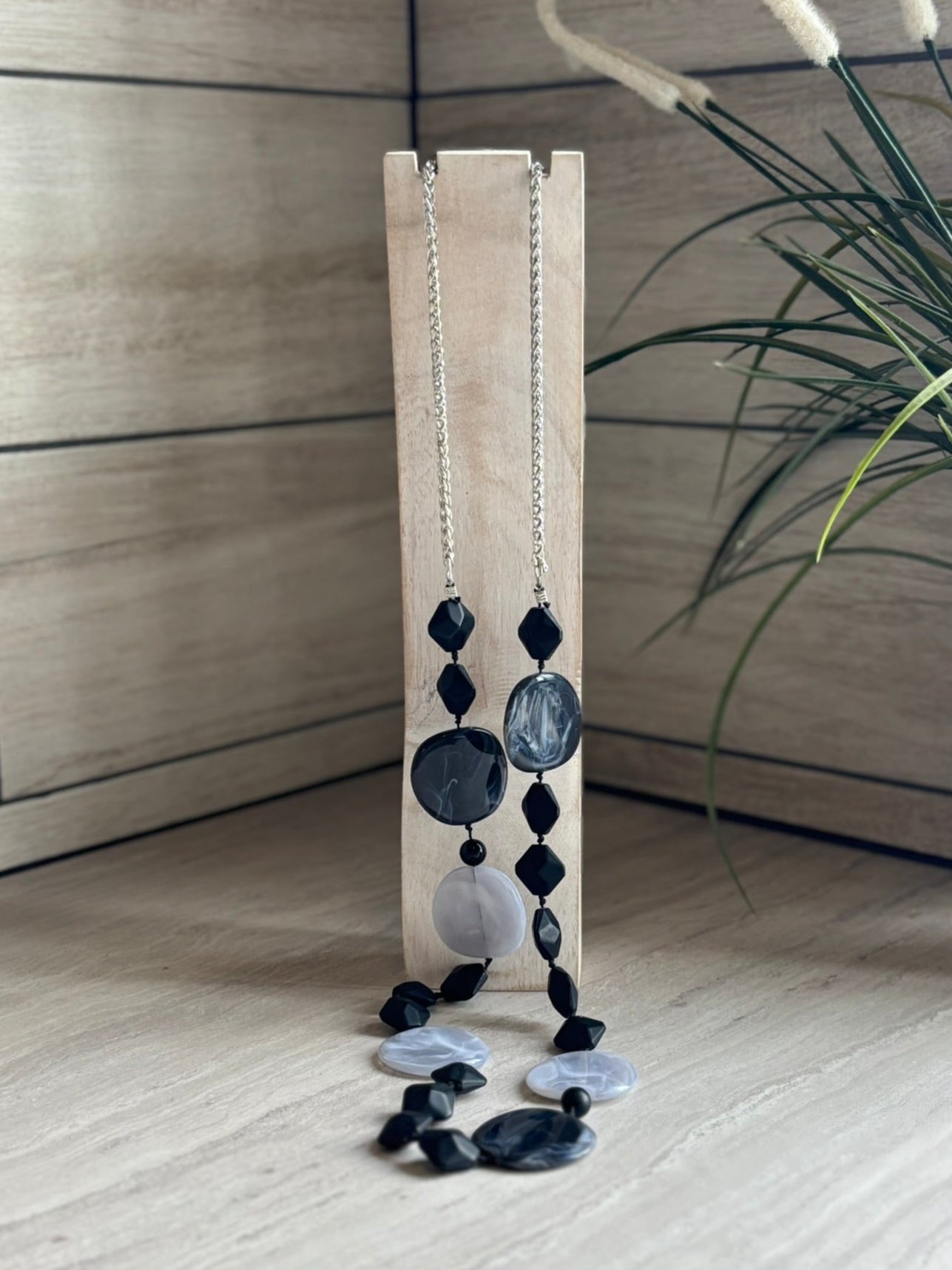 Black abstract necklace