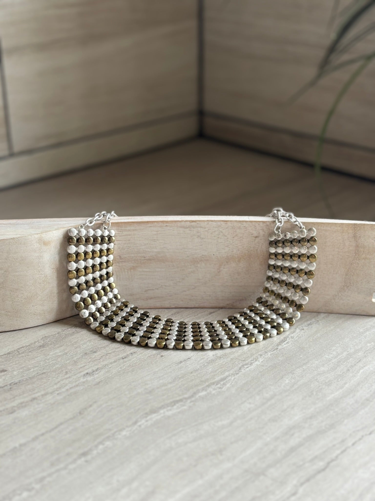 Silver and gold chunky Necklace