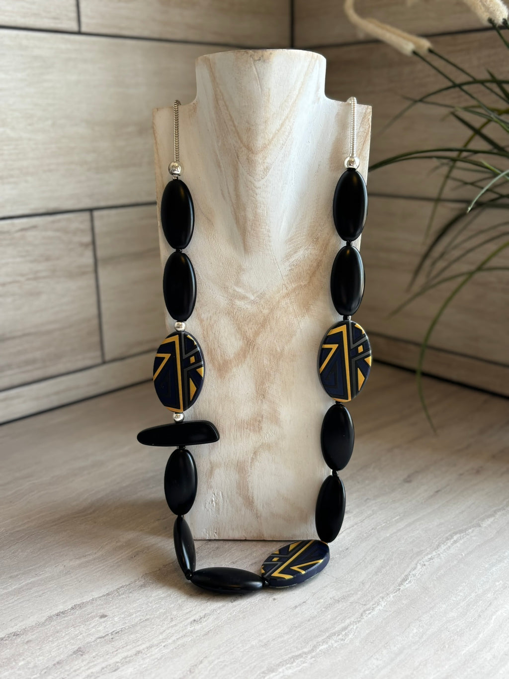 Black Aztec Stone Necklace