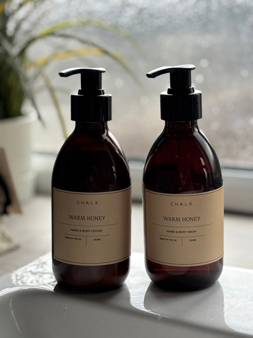 Amber Glass Hand & Body Lotion | Warm Honey