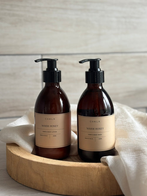 Amber Glass Hand & Body Lotion | Warm Honey
