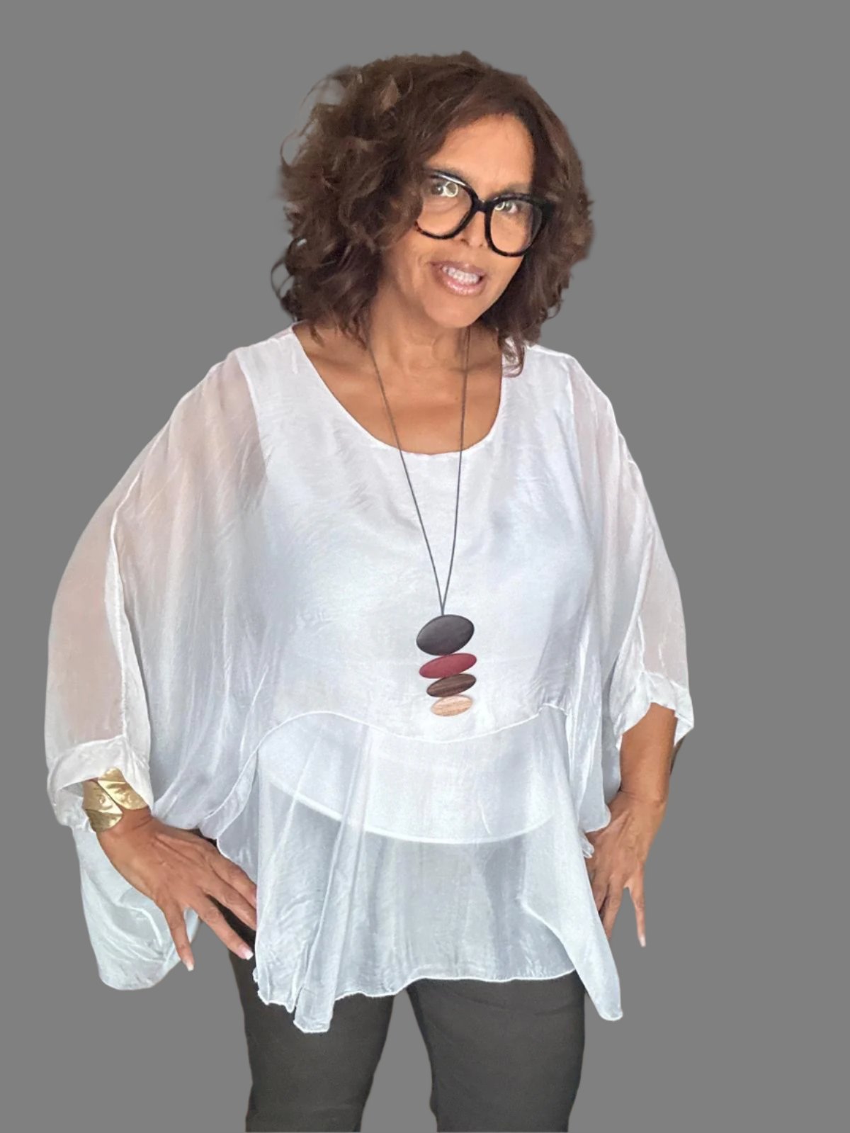 Silk white blouse