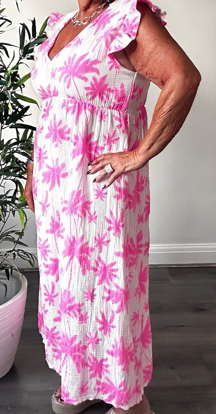 Neon Floral Maxi Dress